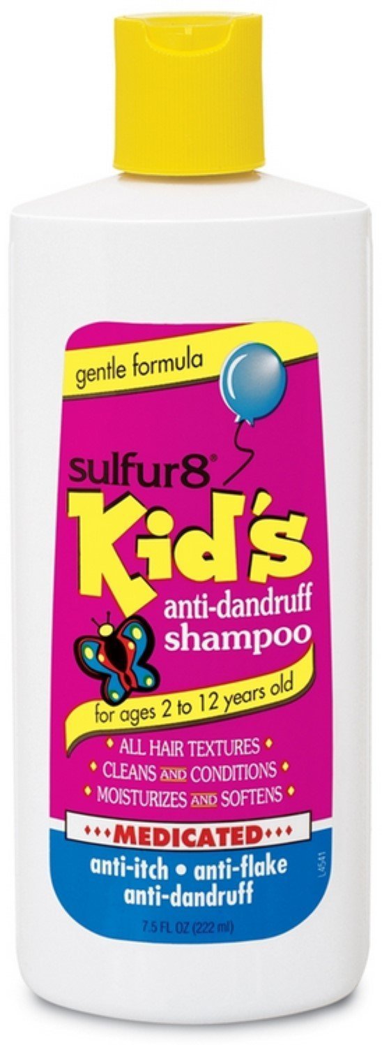 Sulfur8 Kids medicated anti-dandruff shampoo bottle for gentle kid scalp care.