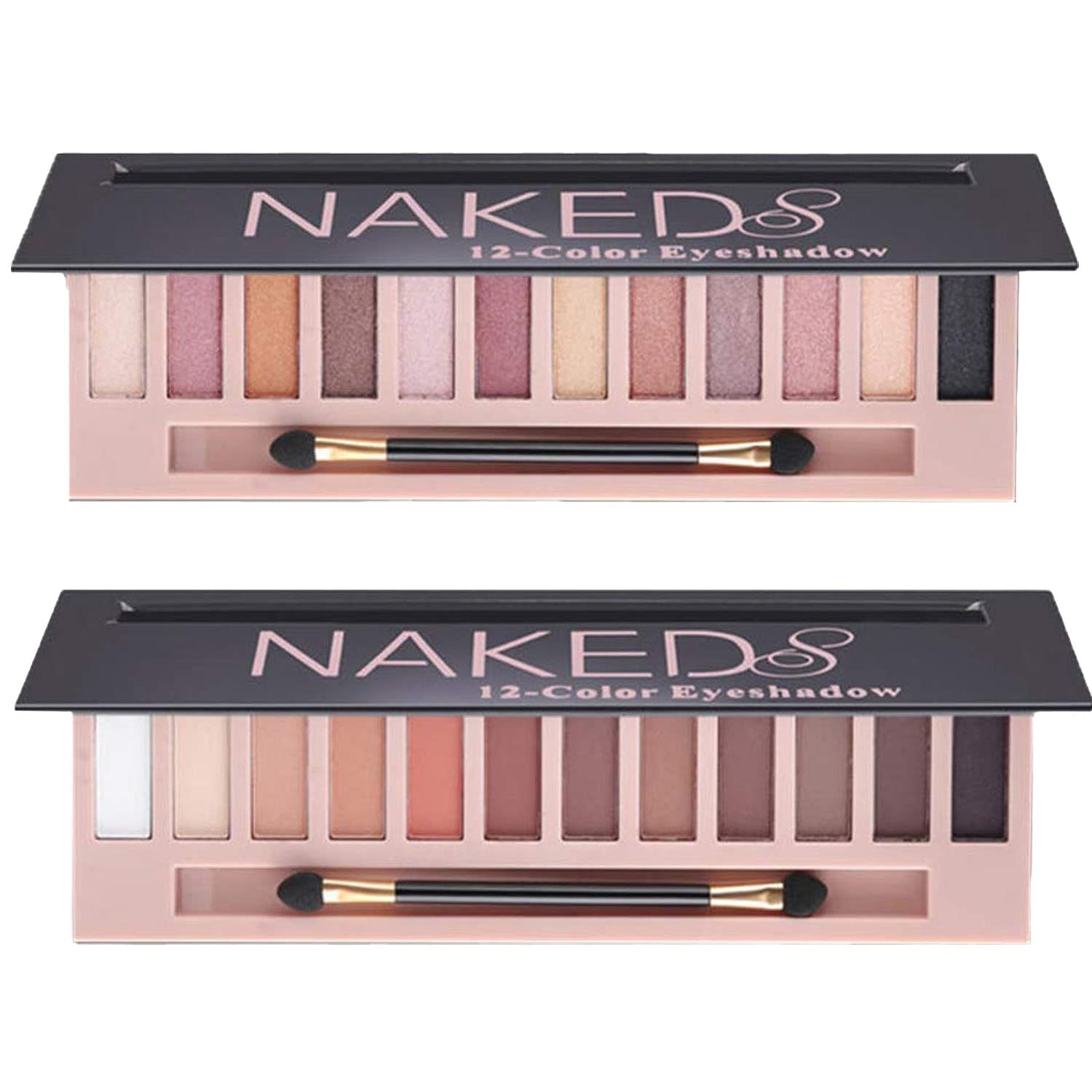 Sulily 2-pack eyeshadow palette close-up showing nude to smoky shades for versatile day-to-night looks.
