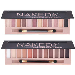 Sulily 2-pack eyeshadow palette close-up showing nude to smoky shades for versatile day-to-night looks.