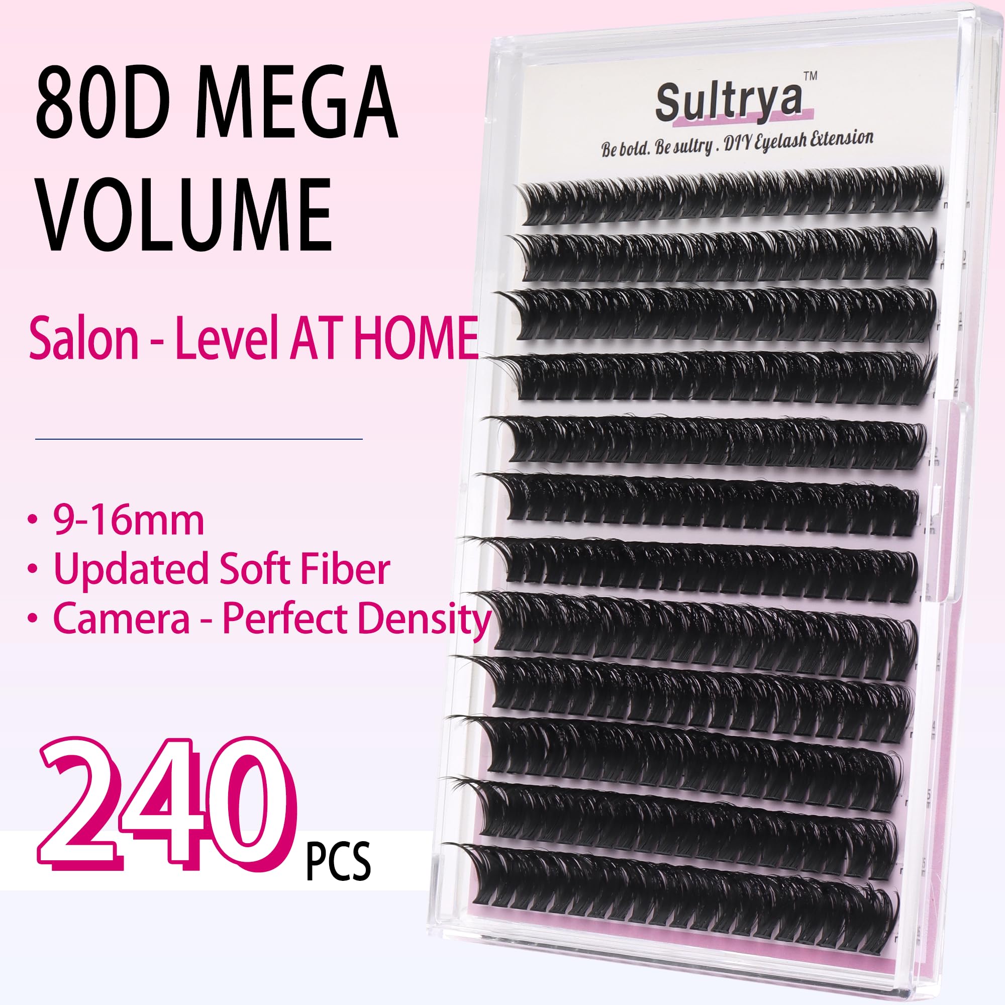 Sultrya 240-cluster pack close-up highlights ample material for multiple looks.