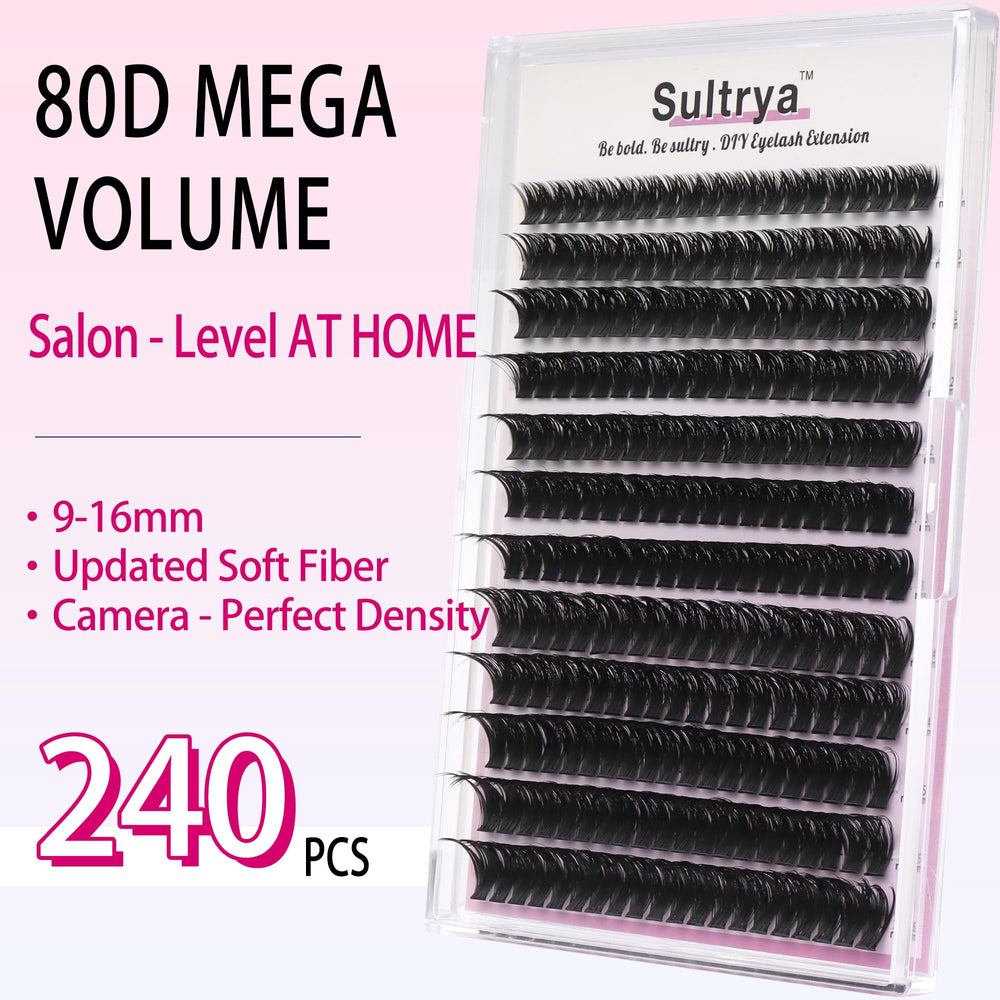 Sultrya 240-cluster pack close-up highlights ample material for multiple looks.