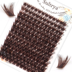 Sultrya brown lash clusters 8mm for natural daily enhancement
