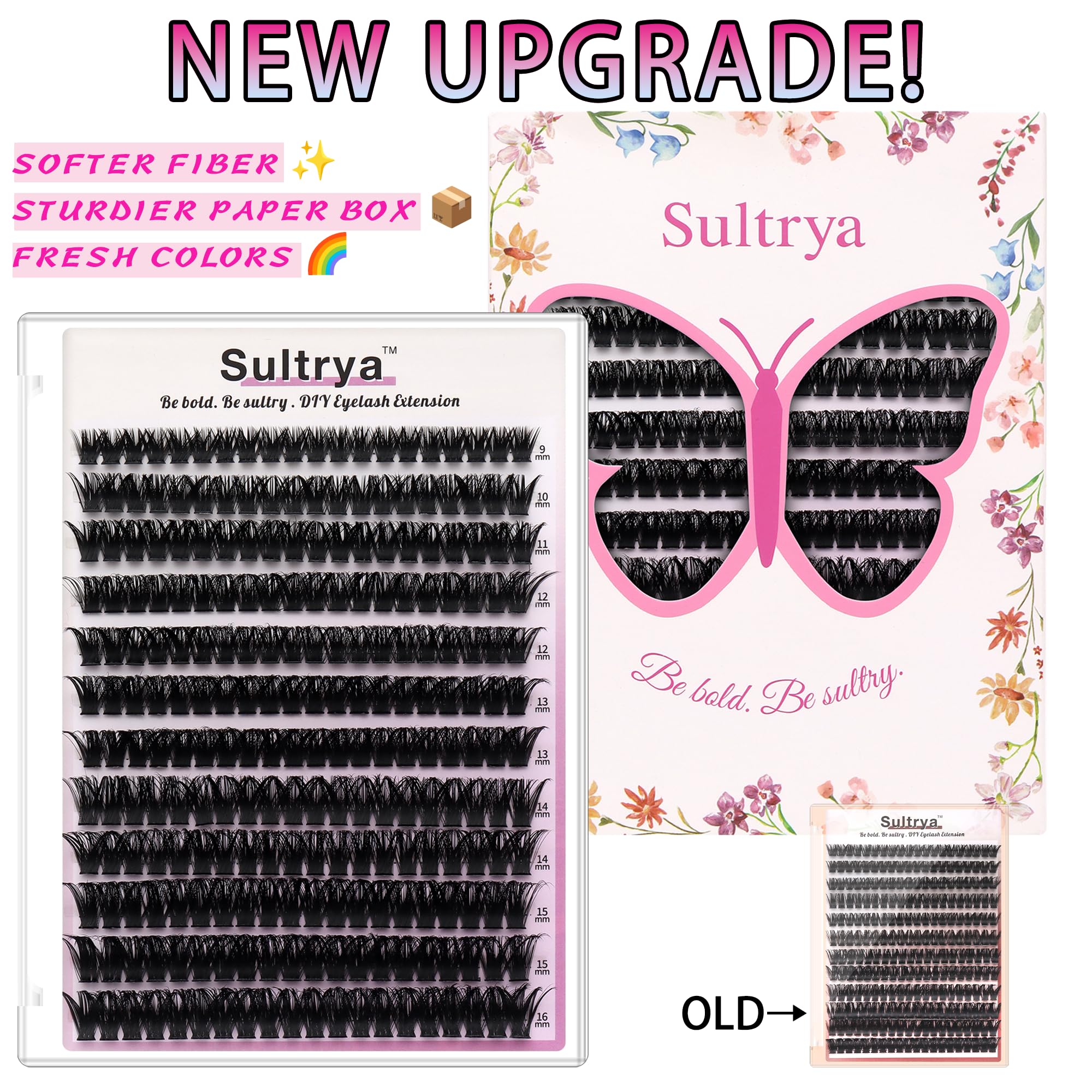 Sultrya length range 9-16mm shows versatile lash styling options.