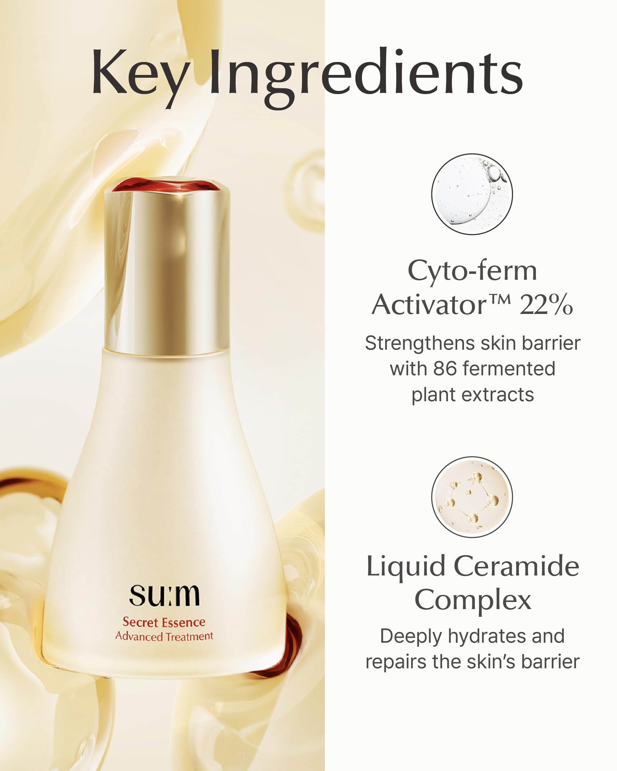 SU:M Fermentalift Rejuvenating Eye Cream tube showing cooling applicator for refreshed under-eye appearance.