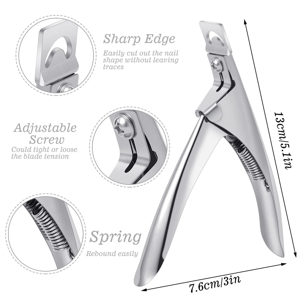 SUMAJU acrylic nail clipper with curved handle shown for comfortable use