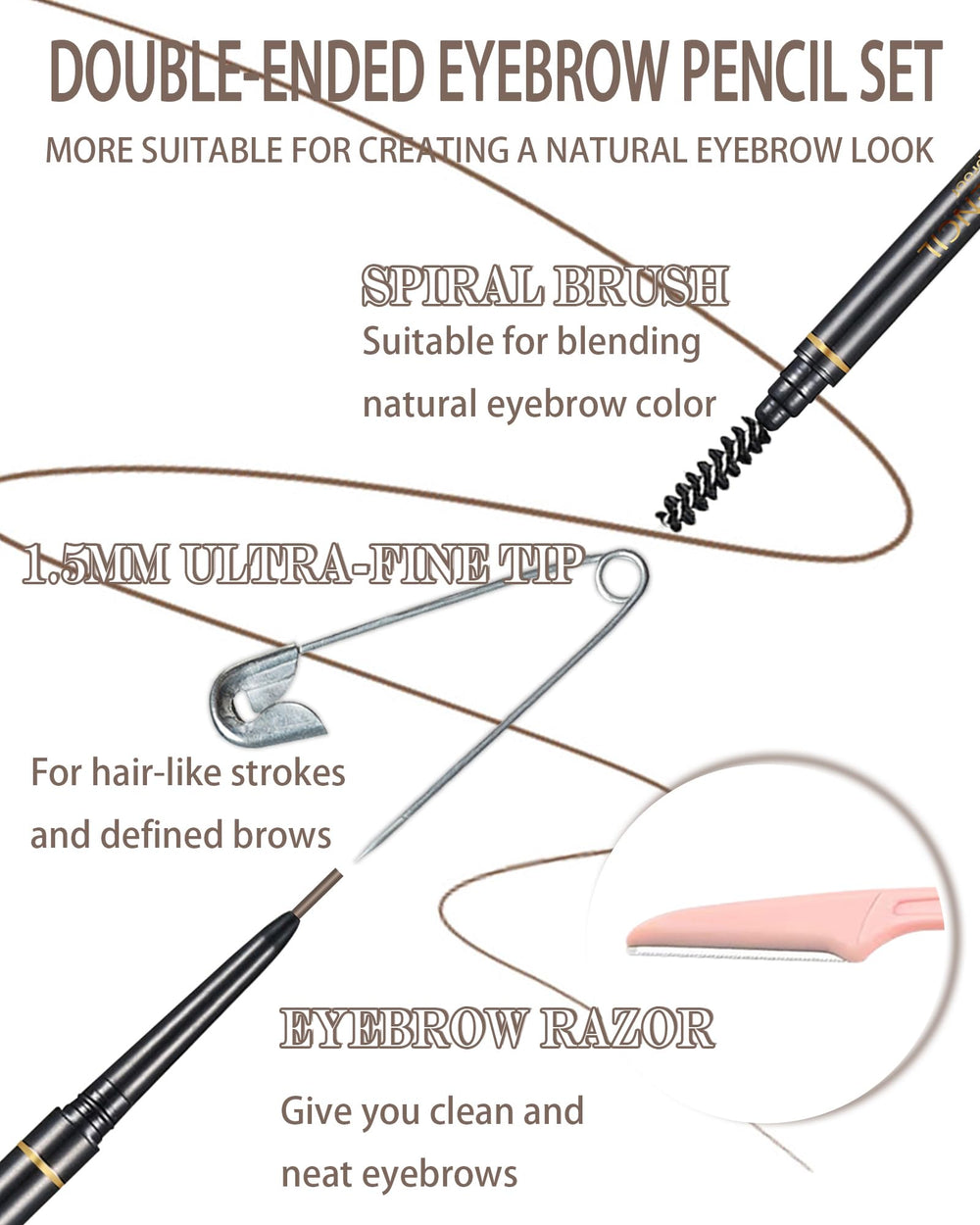 SUMEITANG 1-5mm micro-fine tip delivers natural hair-like strokes