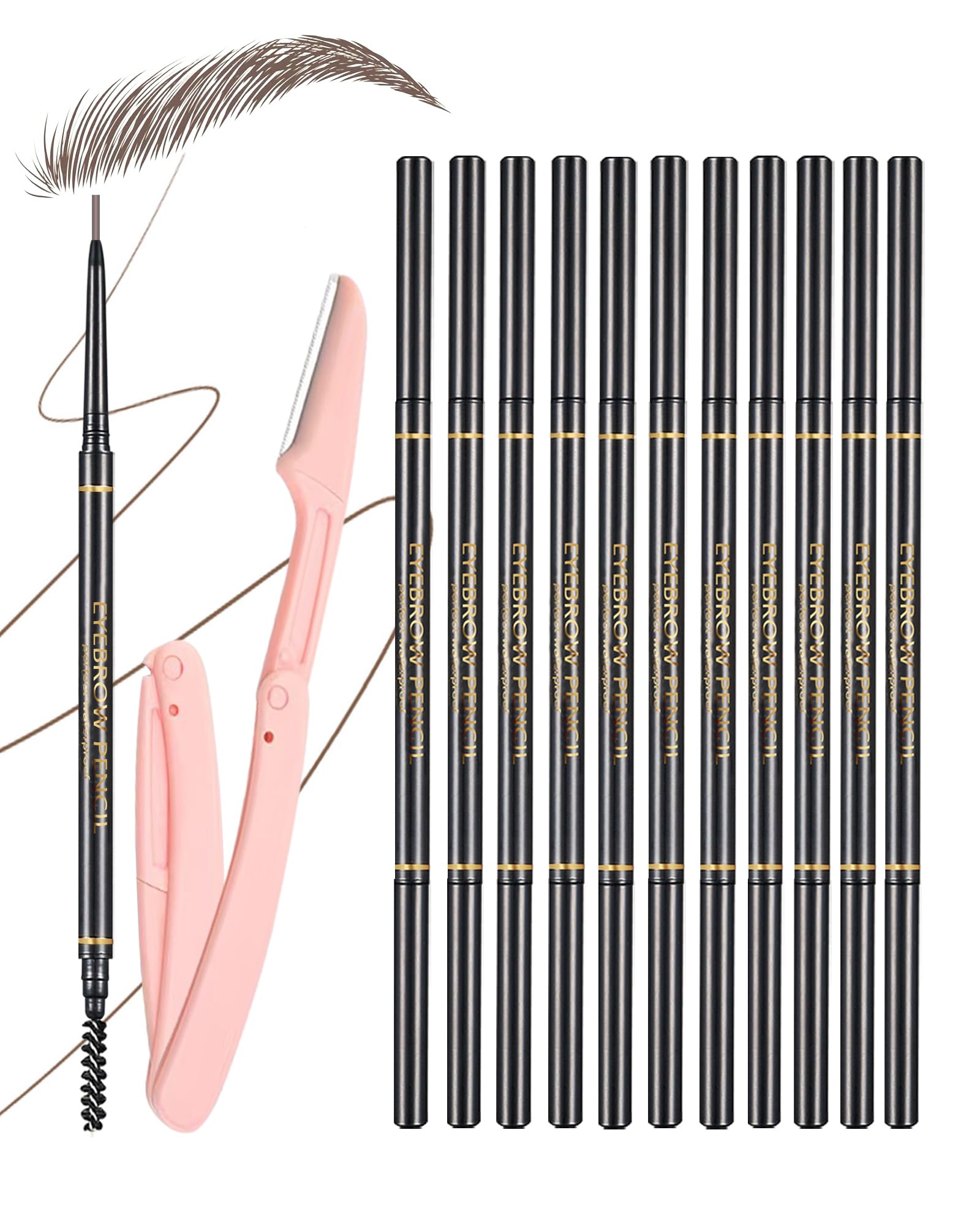 SUMEITANG dark brown eyebrow pencil with micro-fine tip for precise natural strokes.