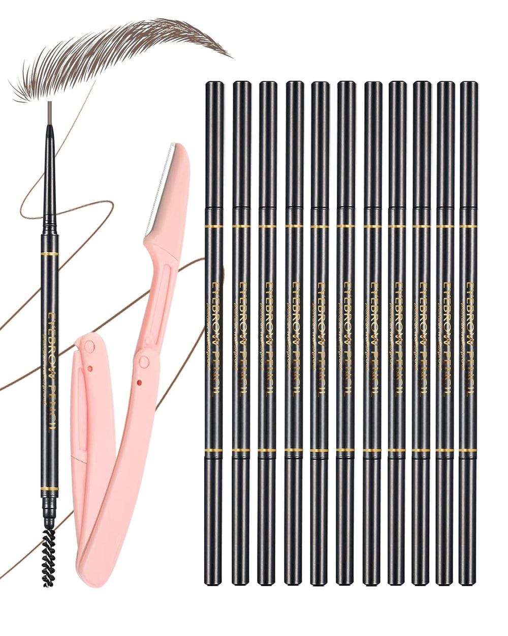 SUMEITANG dark brown eyebrow pencil with micro-fine tip for precise natural strokes.