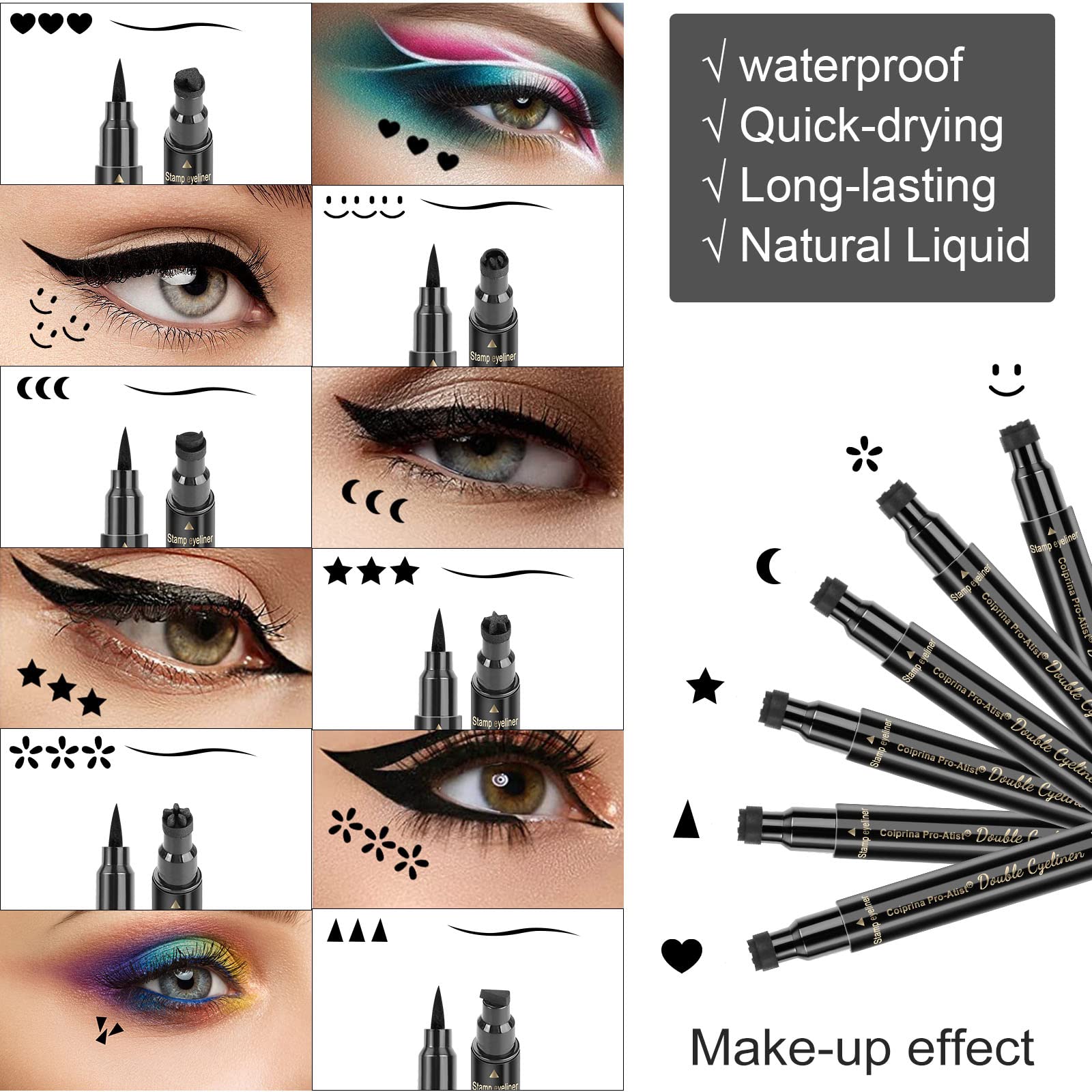 SUMEITANG flower stamp eyeliner for romantic decorative detail