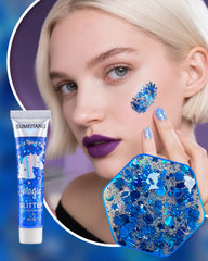 SUMEITANG glitter gel silver shimmer for eye and cheek highlight