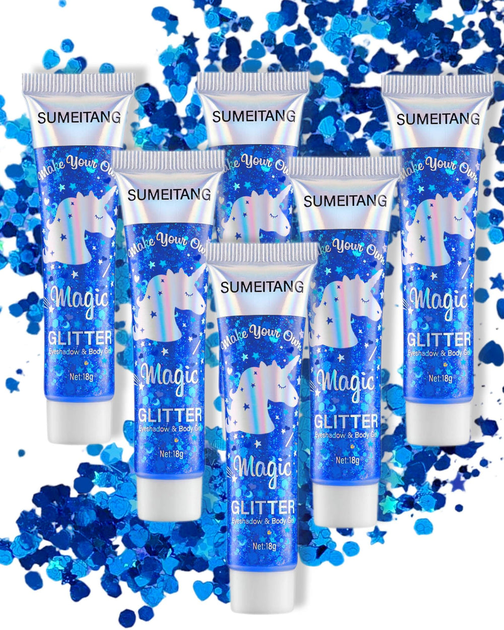 SUMEITANG glitter gel white shimmer for face and body glow at festivals