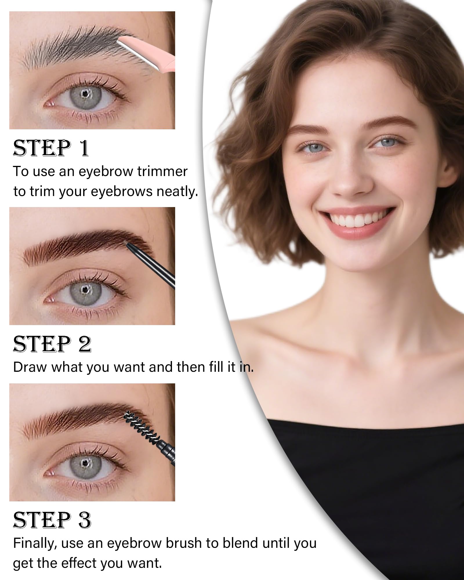 SUMEITANG six-pencil set offers versatile brow looks