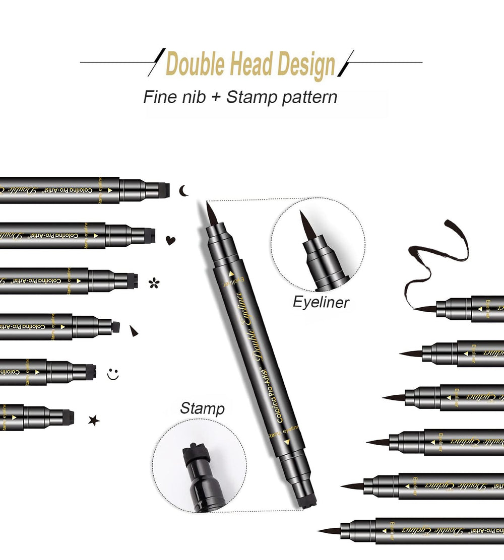 SUMEITANG triangle stamp eyeliner for edgy, quick decoration