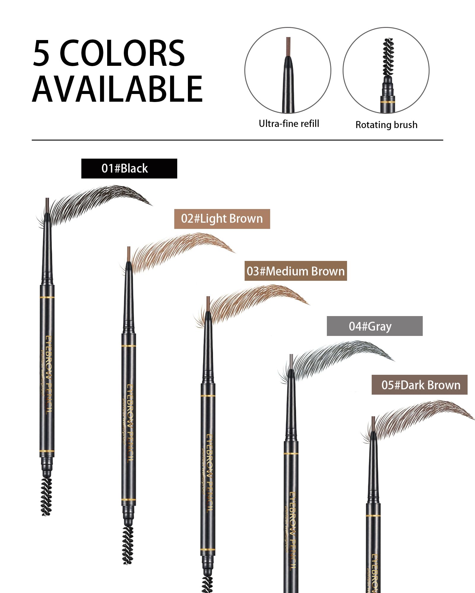 SUMEITANG complete brow kit for versatile shaping with pencil and spoolie.