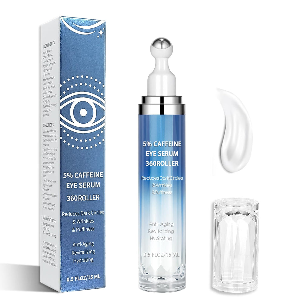 Sumetact eye cream bottle highlighting 5% caffeine and retinol for hydration