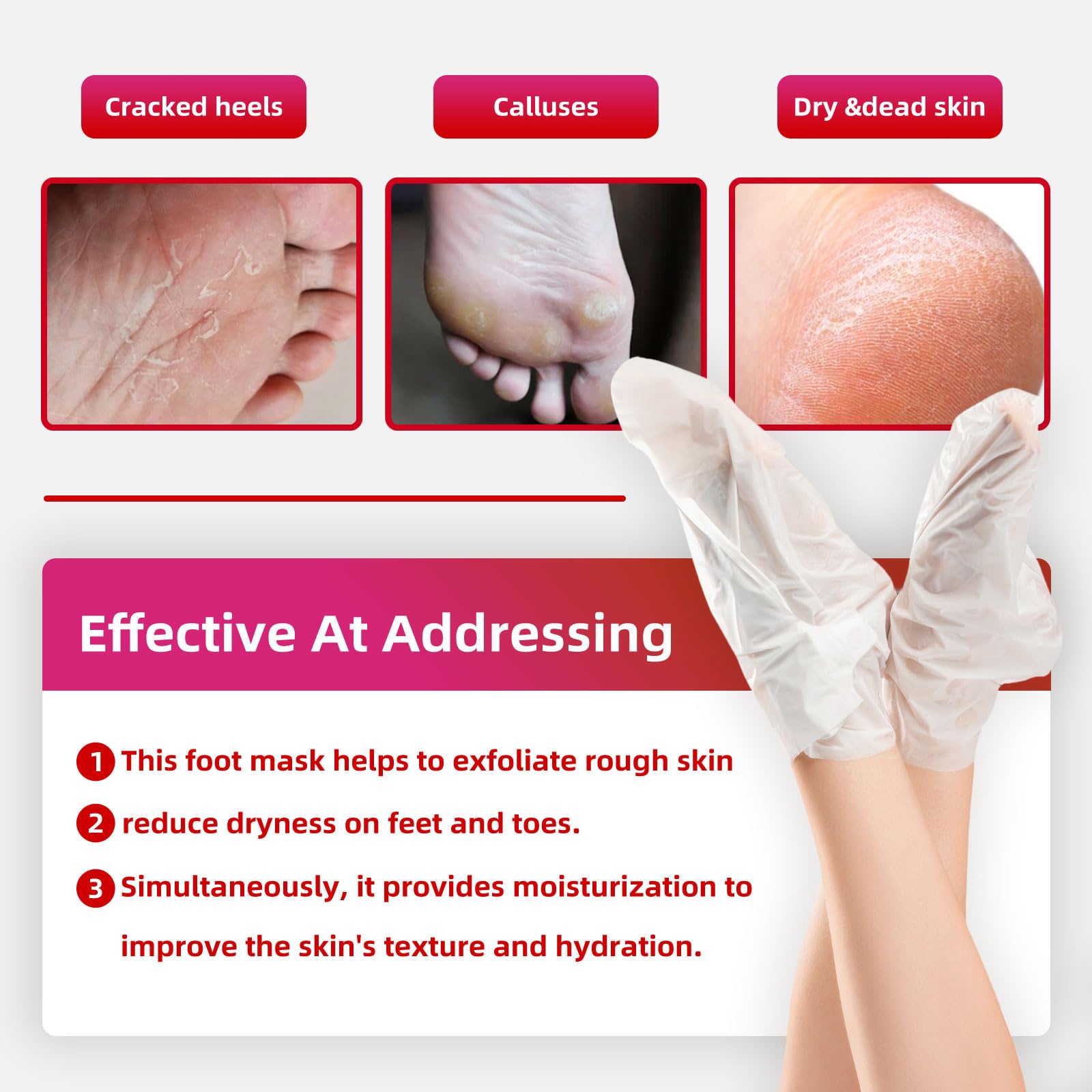 Sumetact Foot Peel Mask fruit acids ingredients emphasize gentle exfoliation.