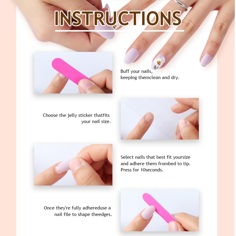 SUMINGGO reusable ABS press-on nails offer lightweight, long-lasting wear.