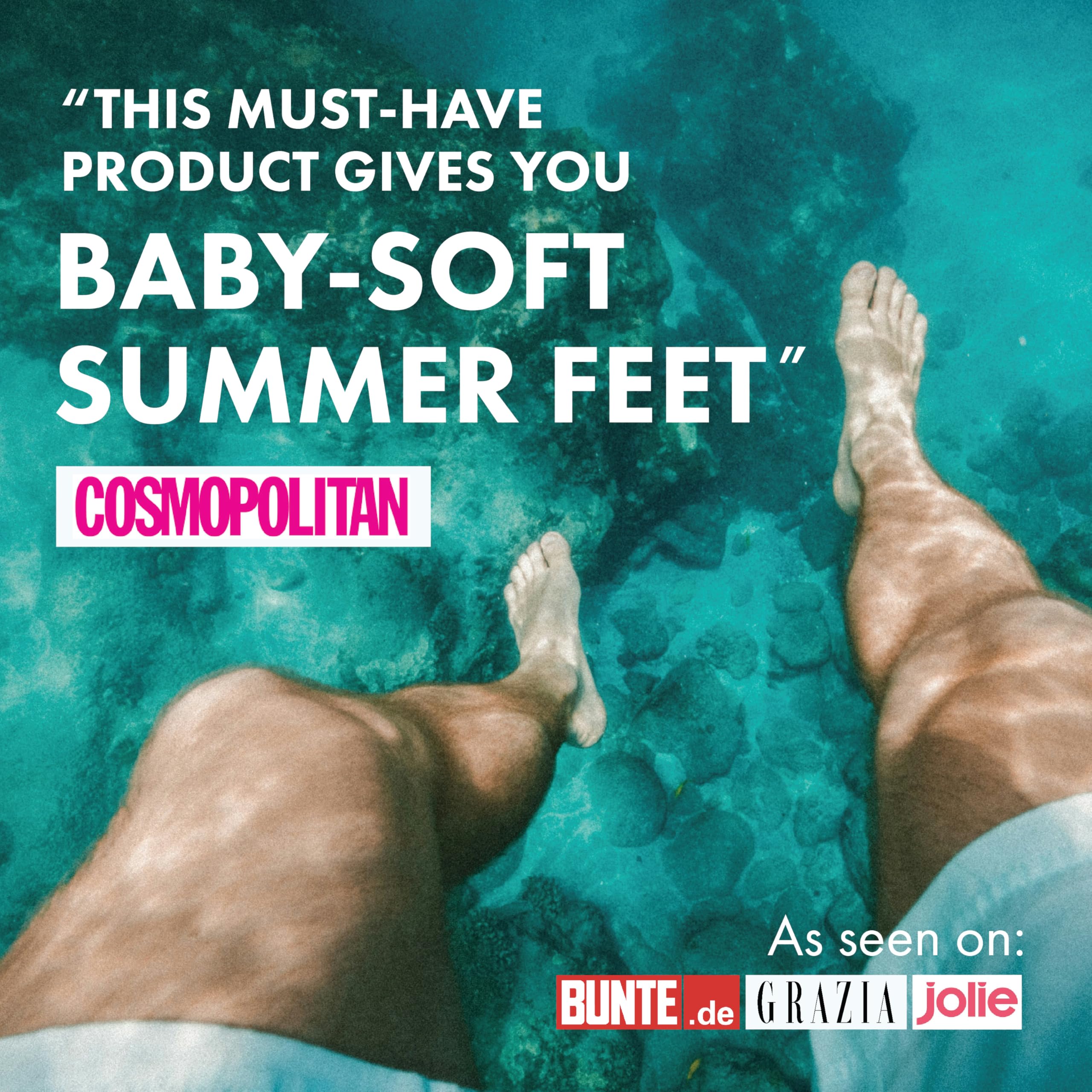 Summer Foot Peel Mask after use, close-up reveals smoother skin texture.