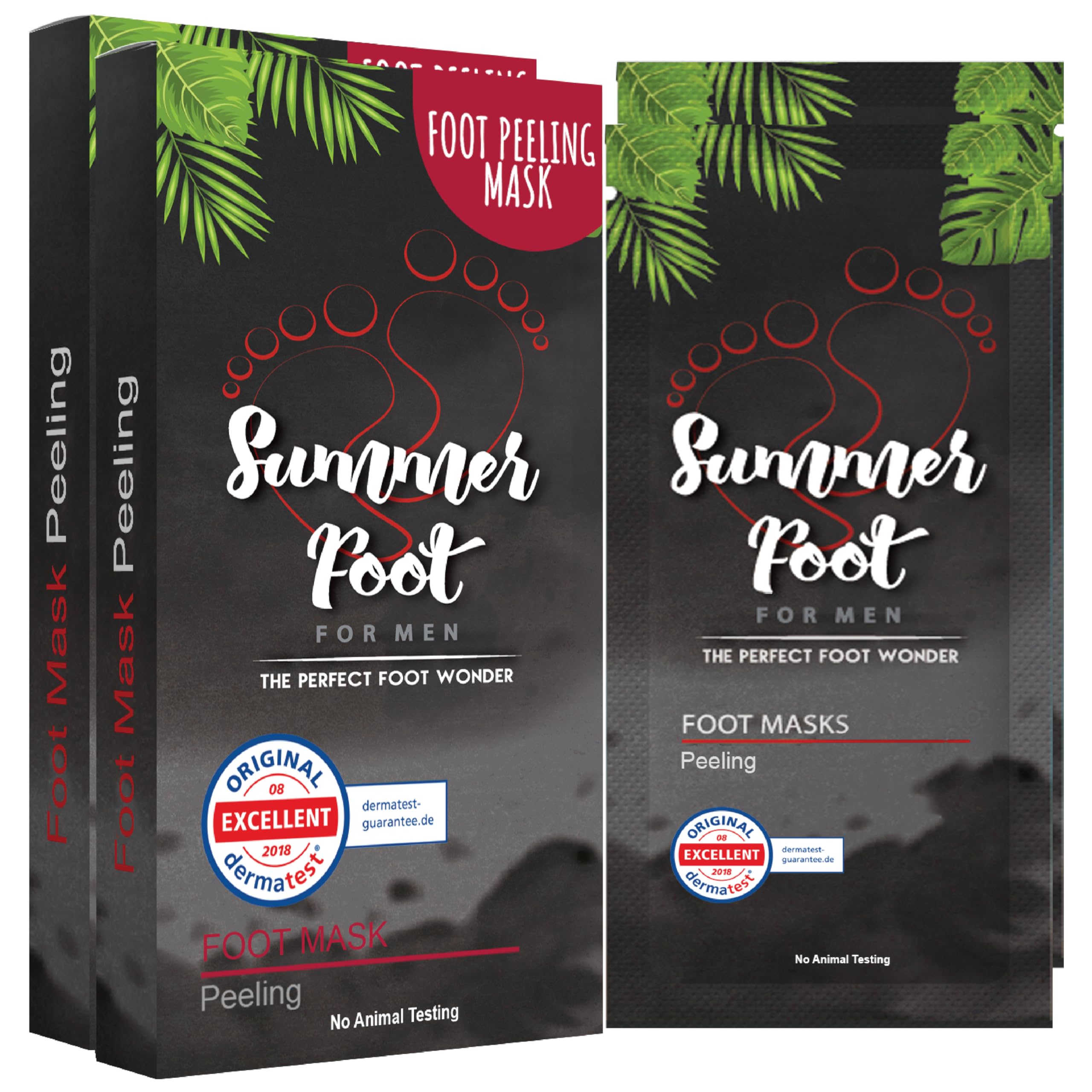 Summer Foot Premium Foot Mask double pack, front view, ready to soften tired feet.