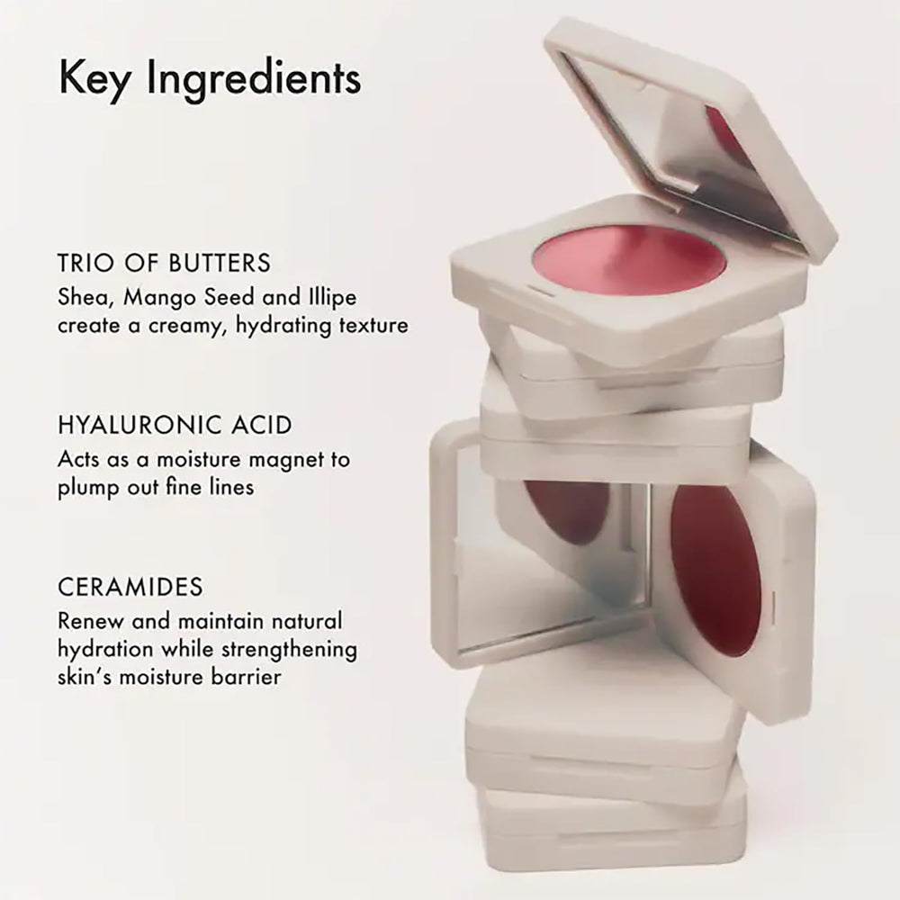 Summer Fridays Blush Butter Balm highlights hyaluronic acid for hydration