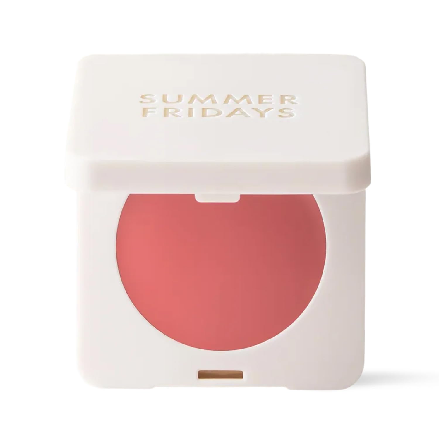 Summer Fridays Blush Butter Balm soft strawberry tube shows dewy color on skin