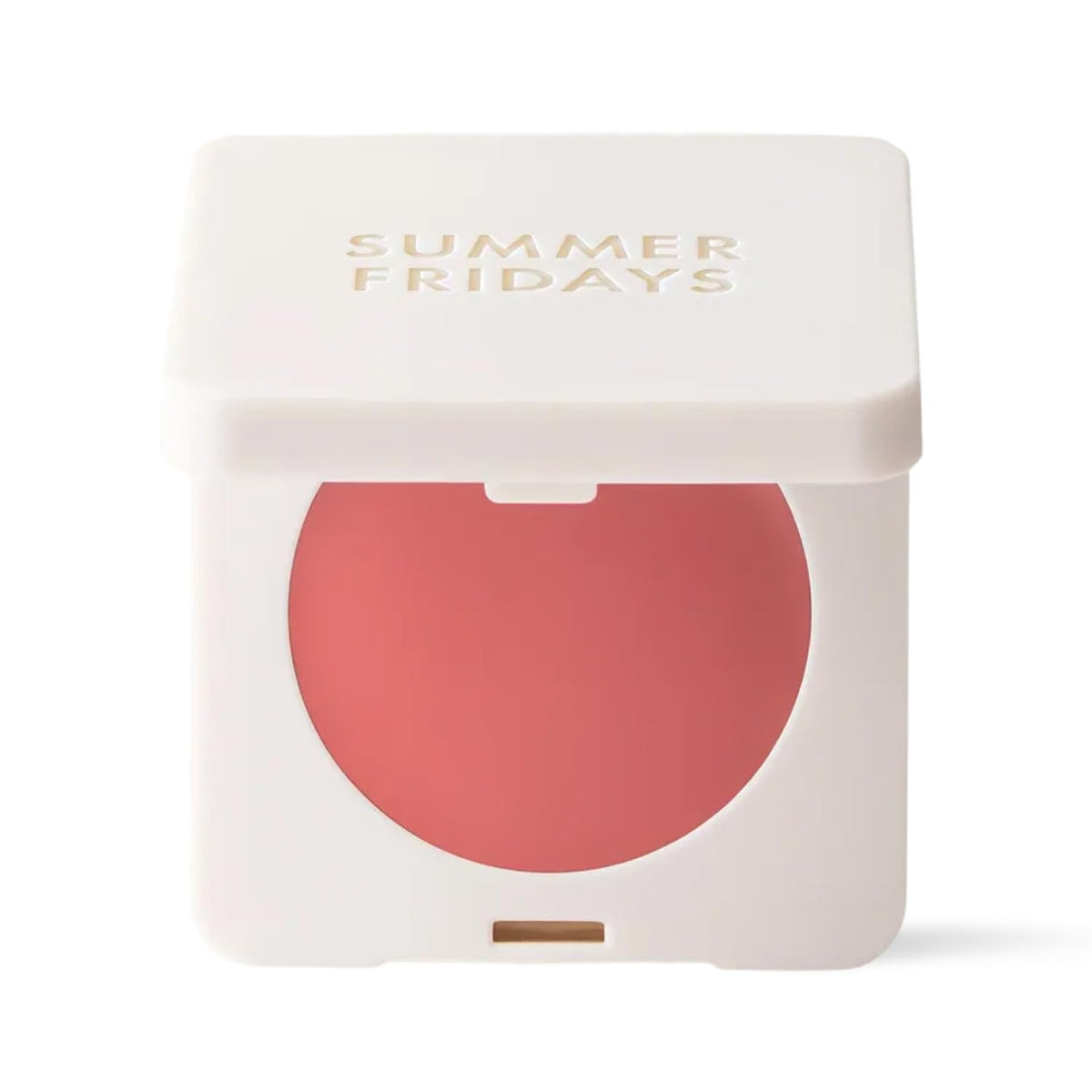Summer Fridays Blush Butter Balm soft strawberry tube shows dewy color on skin
