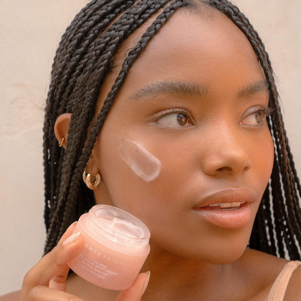 Summer Fridays Cloud Dew after-use glow on skin suggests lasting radiance.