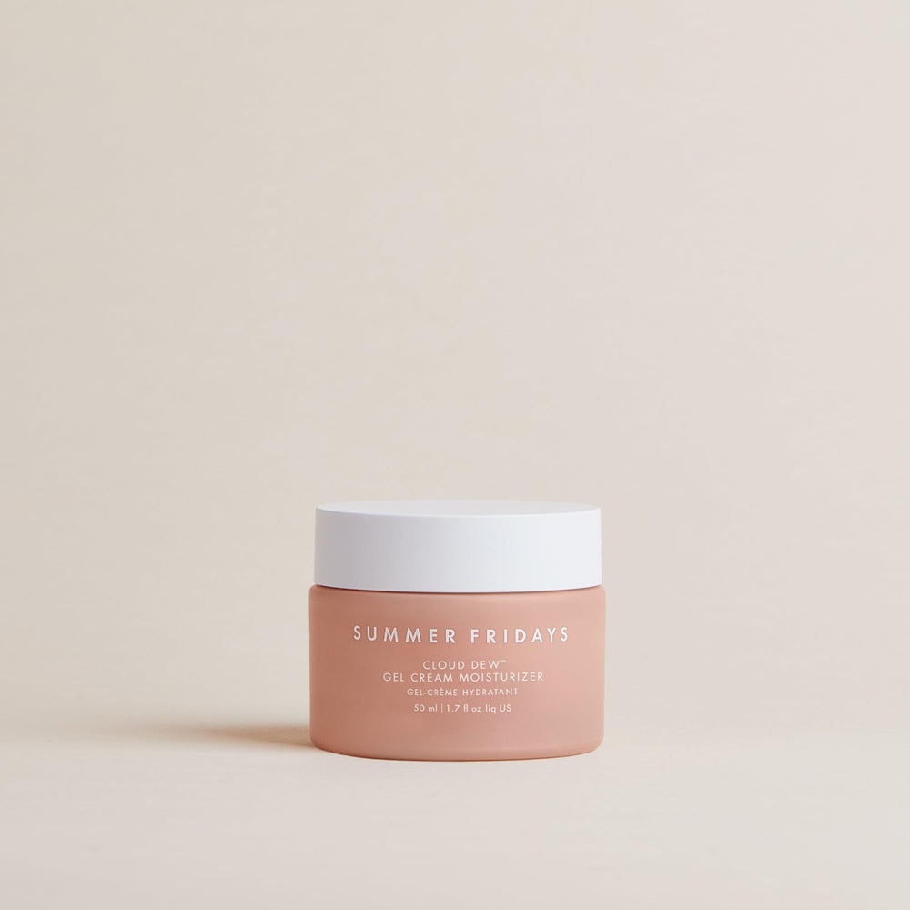 Summer Fridays Cloud Dew cream texture swatch highlighting lightweight, refreshing hydration.