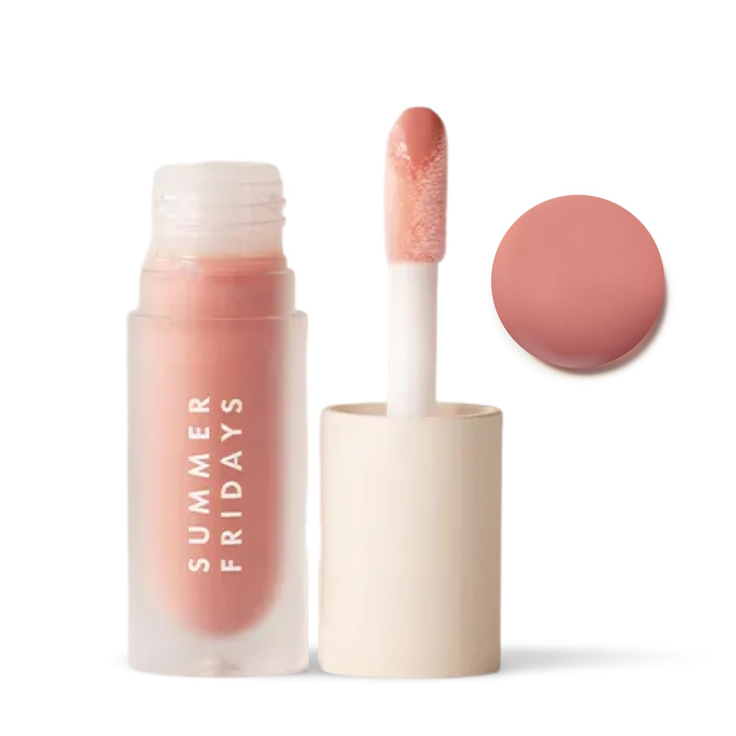 Summer Fridays Dream Lip Oil Bare Sand bottle shown, hydrating shine for everyday glow