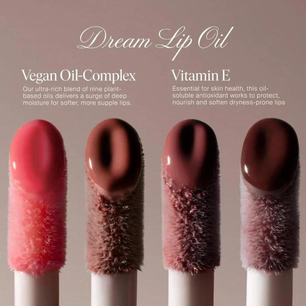 Summer Fridays Dream Lip Oil on lips with natural finish
