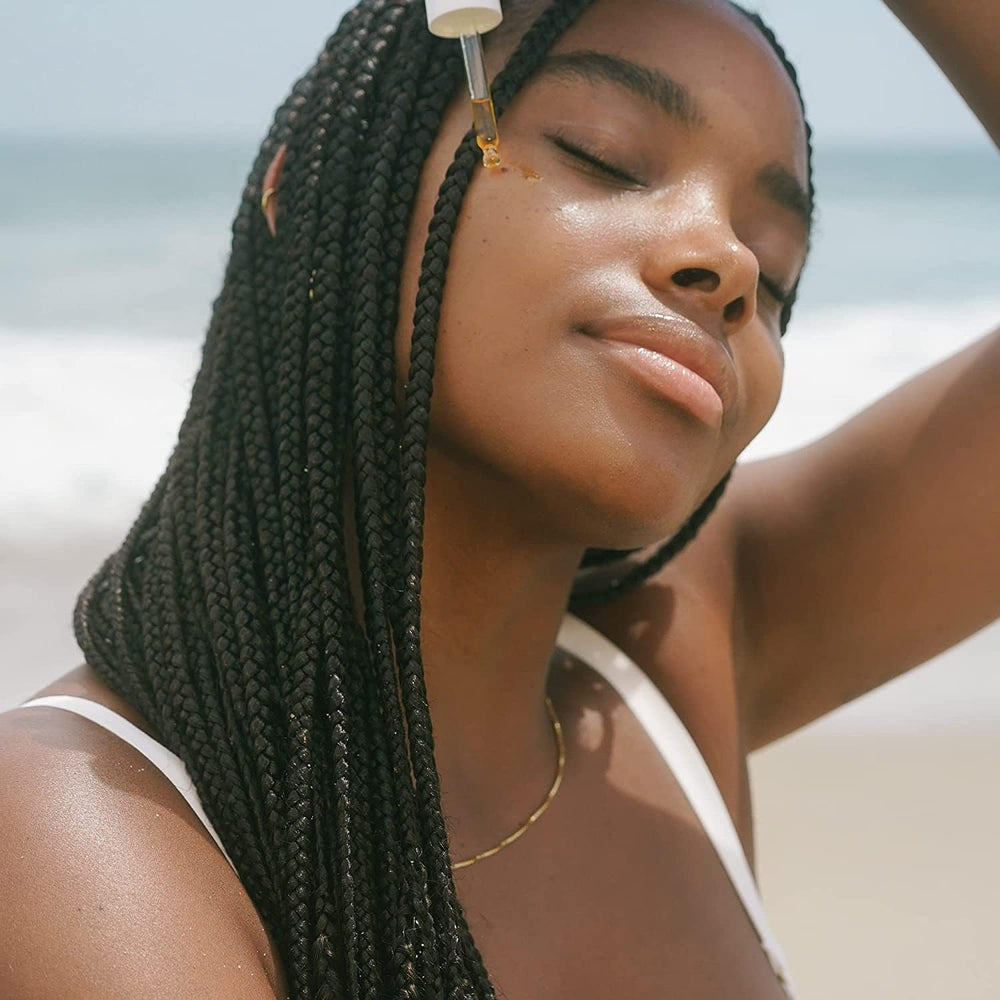 Summer Fridays Heavenly Sixteen after-application glow shows radiant, healthy-looking skin.