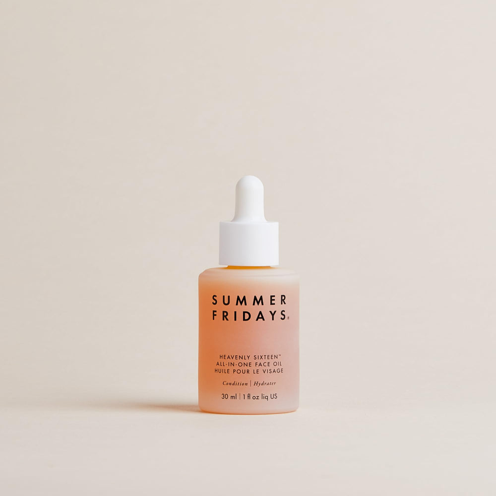 Summer Fridays Heavenly Sixteen packaging displayed on vanity for effortless routine.