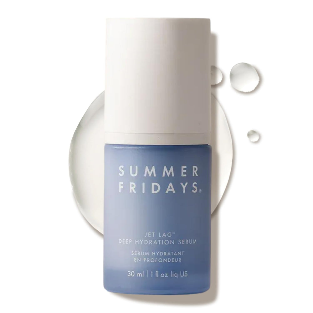 Summer Fridays Jet Lag Deep Hydration Serum bottle for daily moisture support.