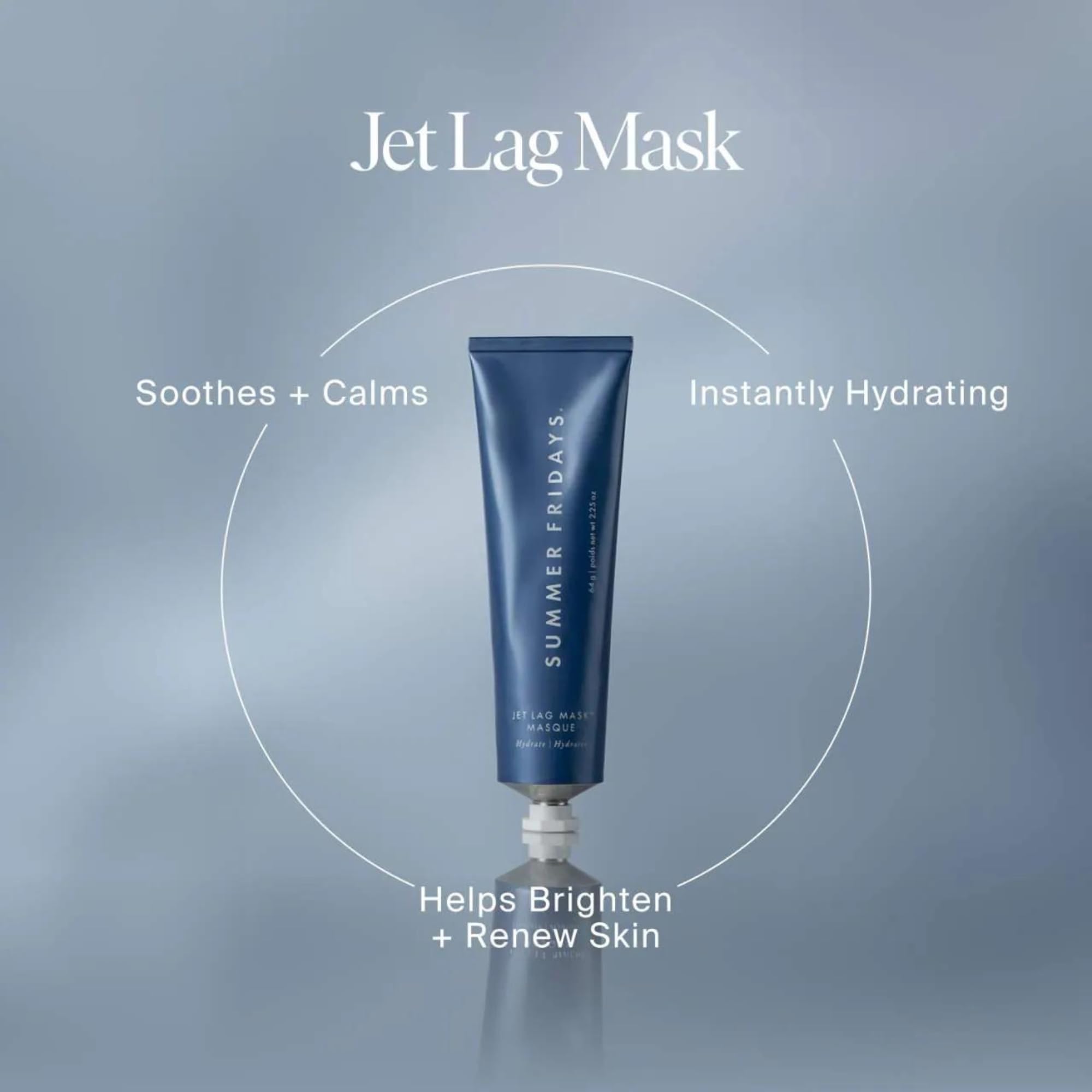 Summer Fridays Jet Lag Mask tube for deep hydration and glow.