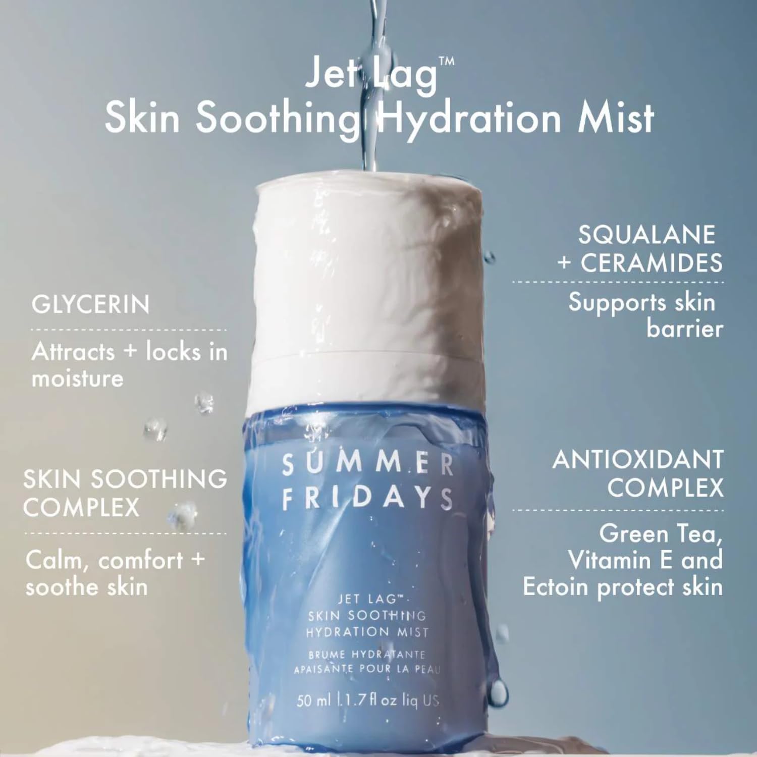 Close-up of Jet Lag mini packaging emphasizing compact travel size