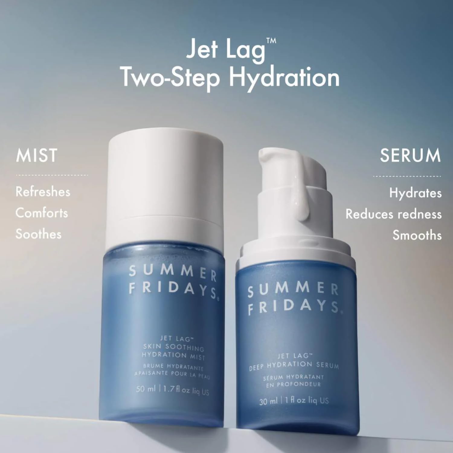 Summer Fridays Jet Lag Mist ceramide NP and squalane support moisture barrier.