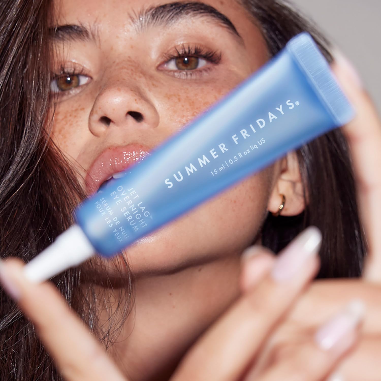 Fresh, awake-looking eyes after nightly use of Jet Lag Serum