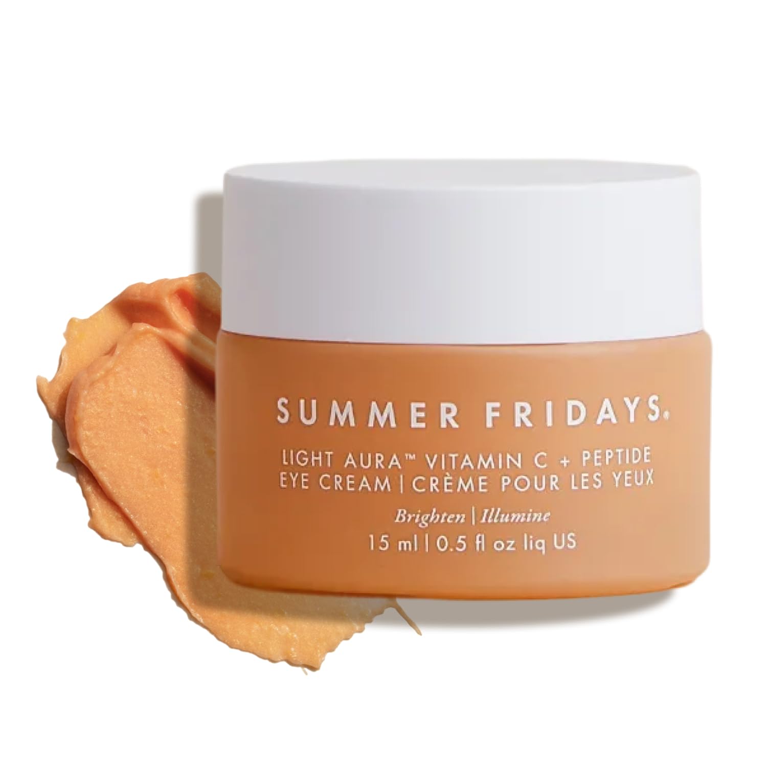Summer Fridays Light Aura Eye Cream bottle showcasing brightening under-eye care.