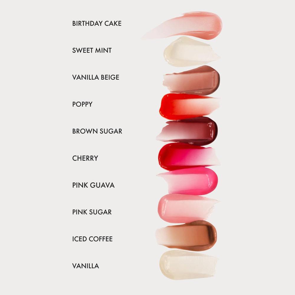 Close-up of lips with warm chocolate tint from Summer Fridays lip balm.