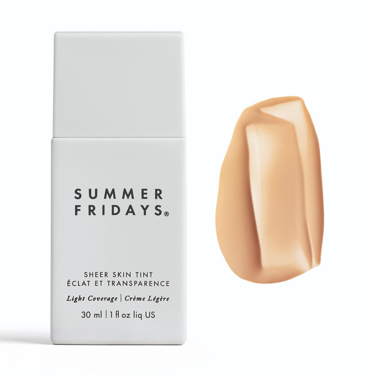 Summer Fridays Sheer Skin Tint bottle in shade 2 for cool undertones and hydration.