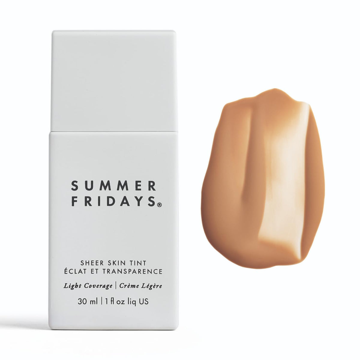 Summer Fridays Sheer Skin Tint bottle showing lightweight hydration and sheer coverage.