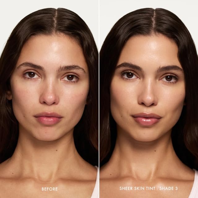 Summer Fridays Sheer Skin Tint color swatch shows sheer to light coverage.
