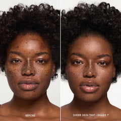 Summer Fridays Sheer Skin Tint packaging highlights hyaluronic acid hydration.