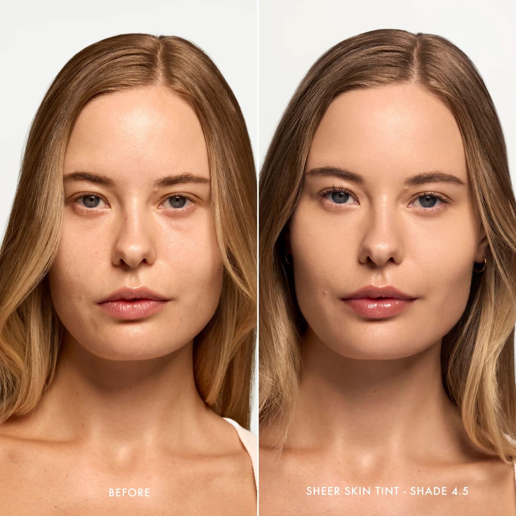 Summer Fridays Sheer Skin Tint swirl demonstrates light coverage and seamless blend.