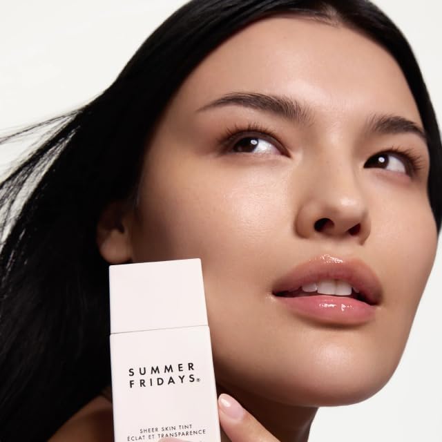 Summer Fridays Sheer Skin Tint texture demonstrates dewy finish and blendable formula.