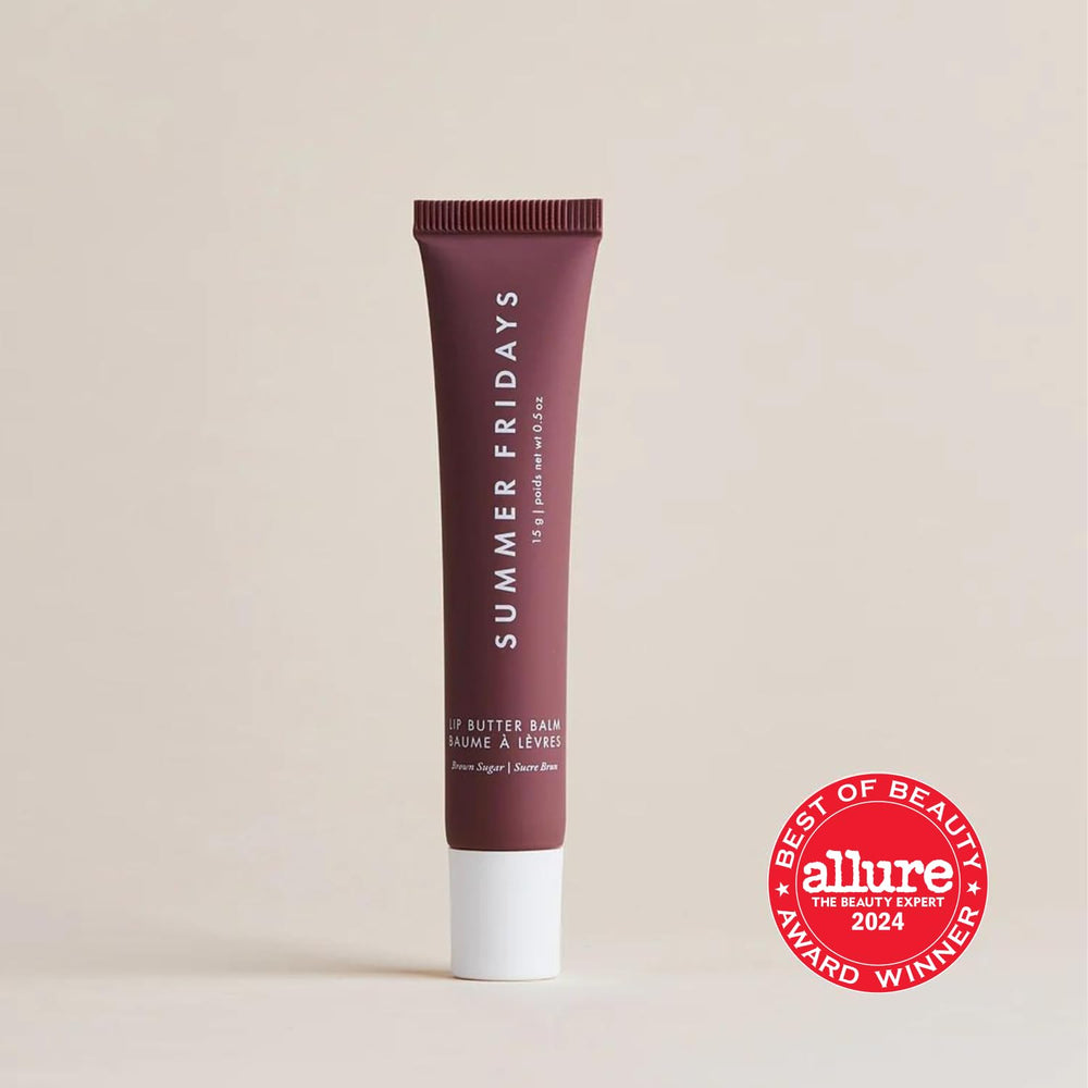 Packaging close-up highlights vegan formula and clean design of Summer Fridays balm.