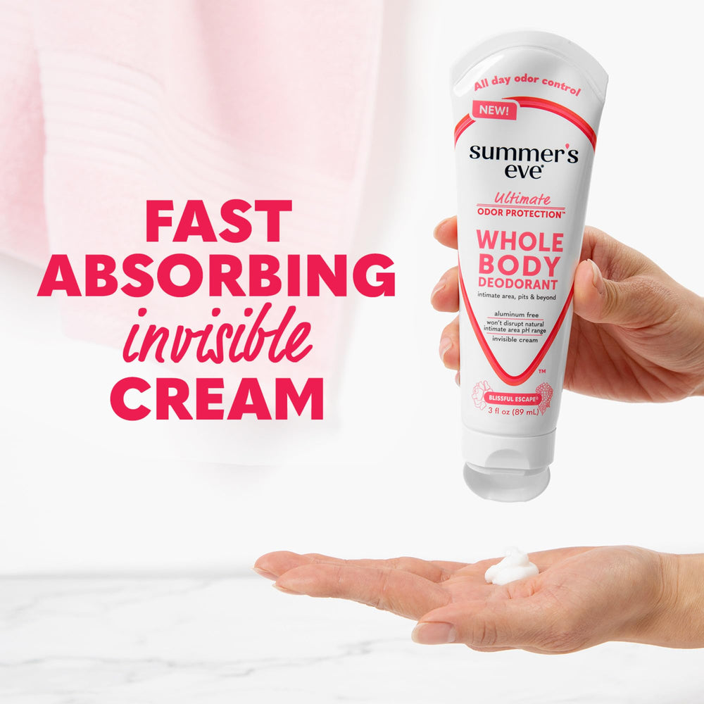 Summer's Eve aluminum-free formula safe for sensitive skin.