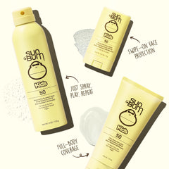 Sun Bum Kids SPF 50 Clear Lotion on wet skin during activity.