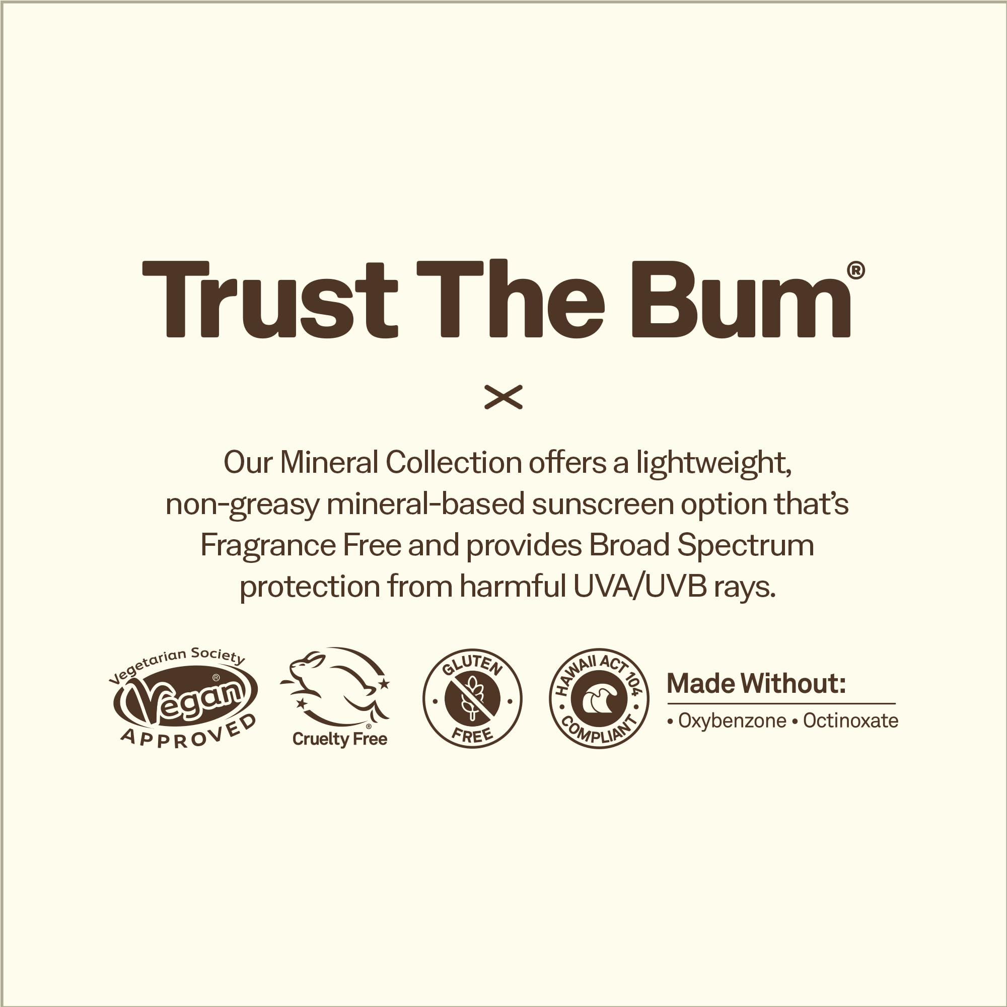 Vegan, cruelty-free Sun Bum symbol signals ethical skincare choice.