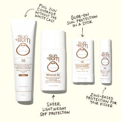 Sun Bum Mineral SPF 30 tinted sunscreen travel-size bottle for on-the-go protection.